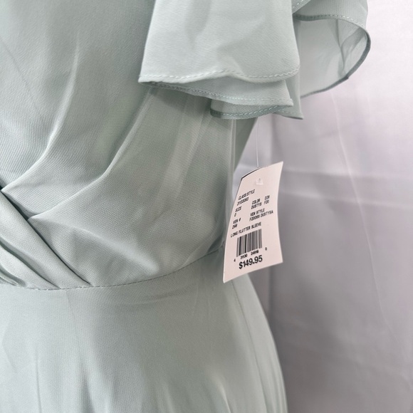 NWT Elegant Bridesmaid fully lined Dress with short flutter sleeves size 0 - Picture 6 of 13